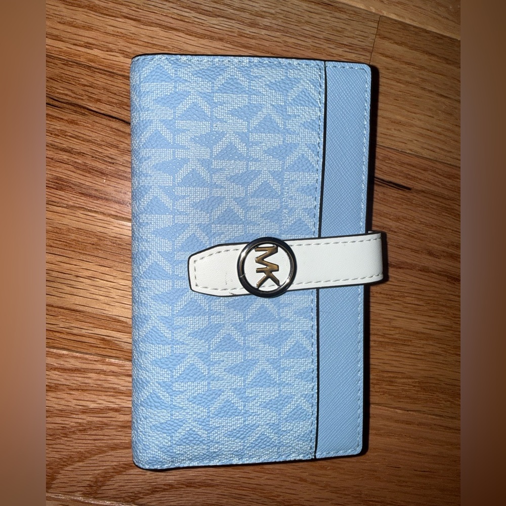Michael Kors Light Blue and Cream Wallet